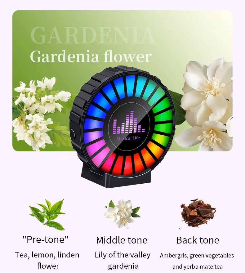 Bil-luftfräschare med Atmosfärsljus & Musikrytm – Fräsch luft i takt med din stil