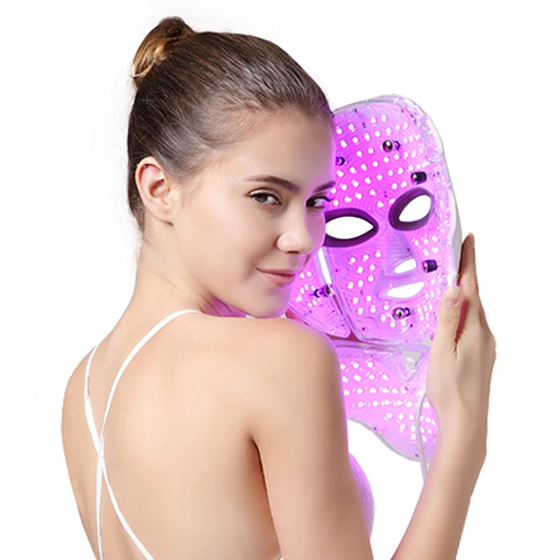 🌟 PDT Photon LED Facial Mask – 7-färgs ljusbehandling för ansikte & hals