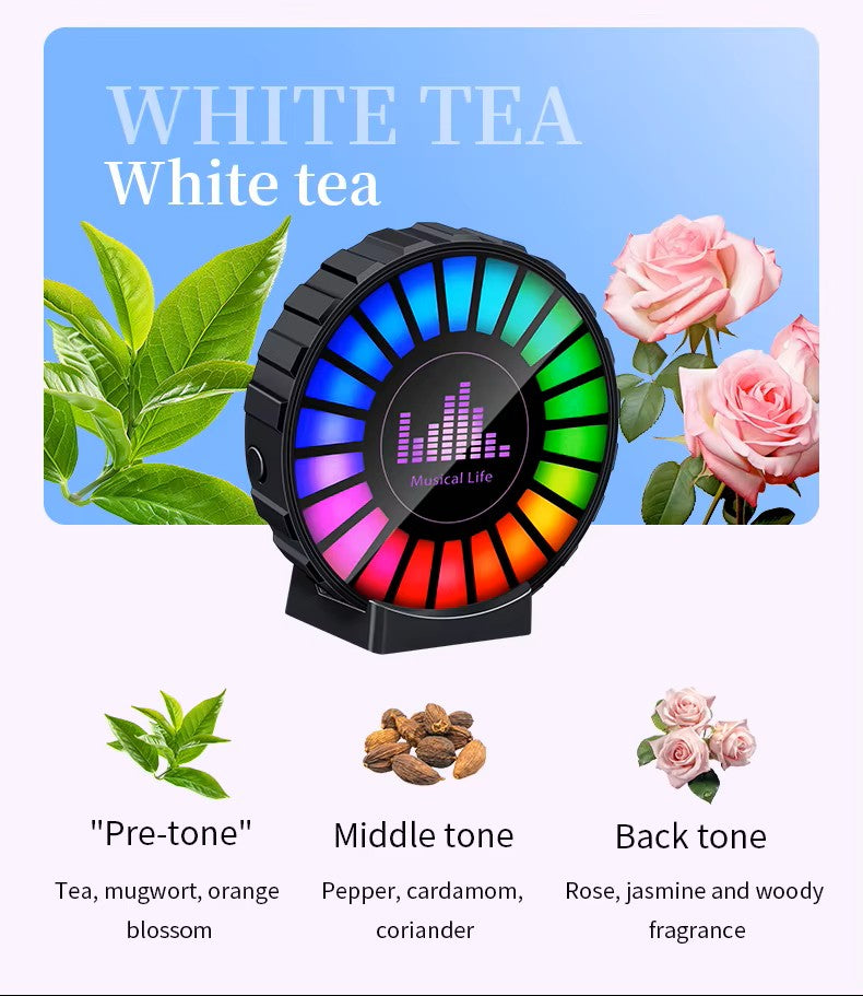 Bil-luftfräschare med Atmosfärsljus & Musikrytm – Fräsch luft i takt med din stil