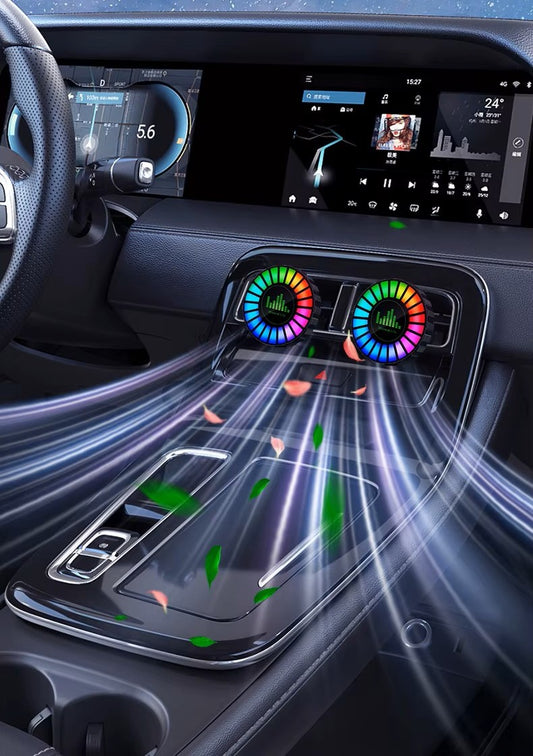 Bil-luftfräschare med Atmosfärsljus & Musikrytm – Fräsch luft i takt med din stil