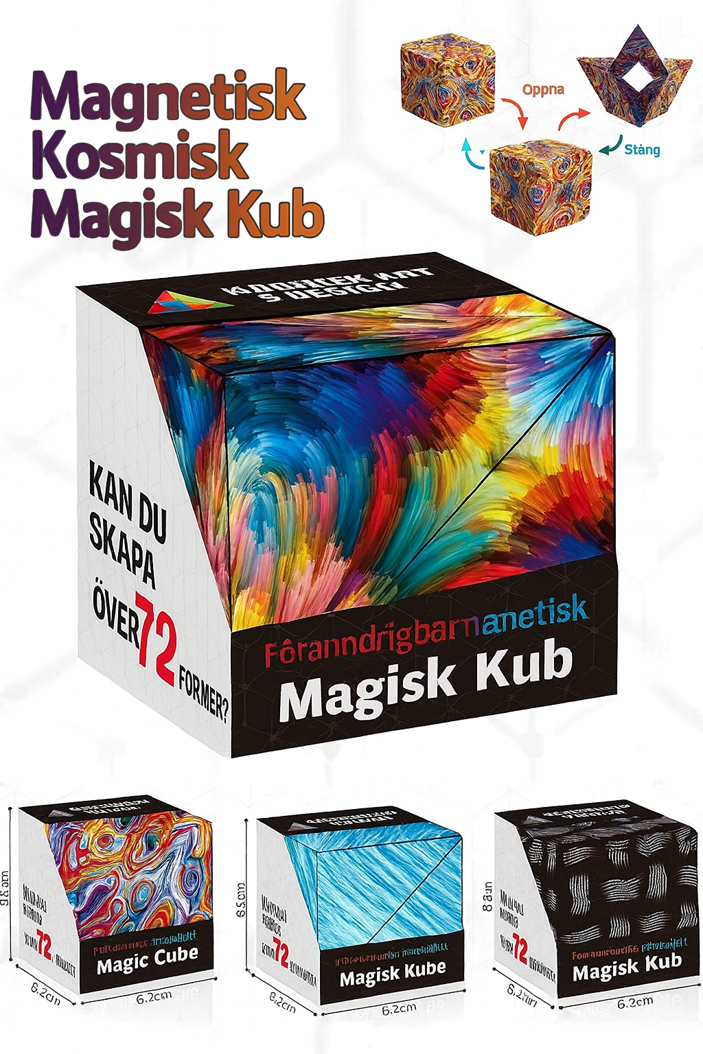 Magisk Formskiftar-Kub – Förvandlas till över 70 Former | Anti-Stress & Kreativ 3D-Leksak