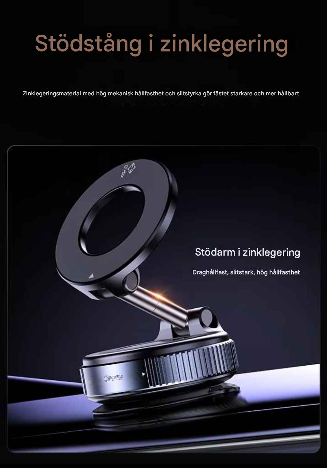 X68 360° Roterande Mobilhållare med Vakuumfäste