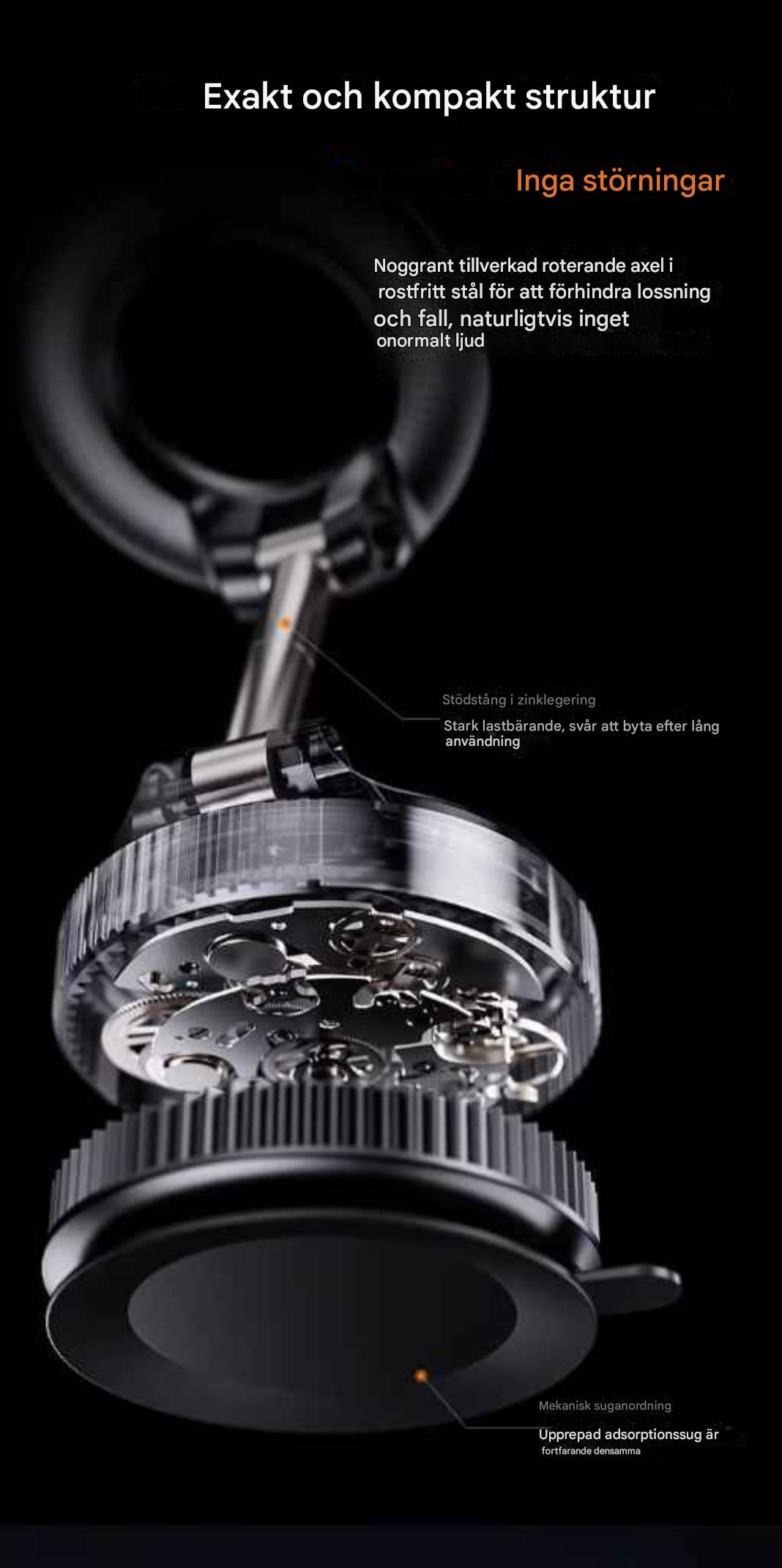 X68 360° Roterande Mobilhållare med Vakuumfäste