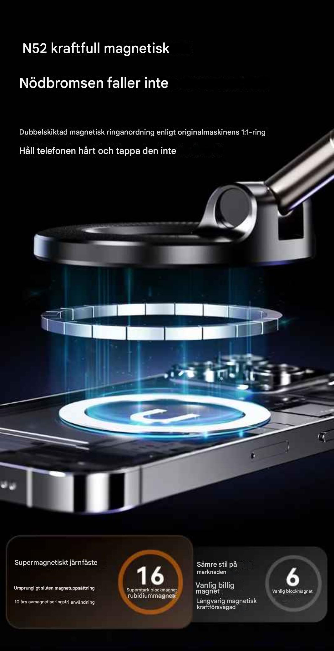 X68 360° Roterande Mobilhållare med Vakuumfäste